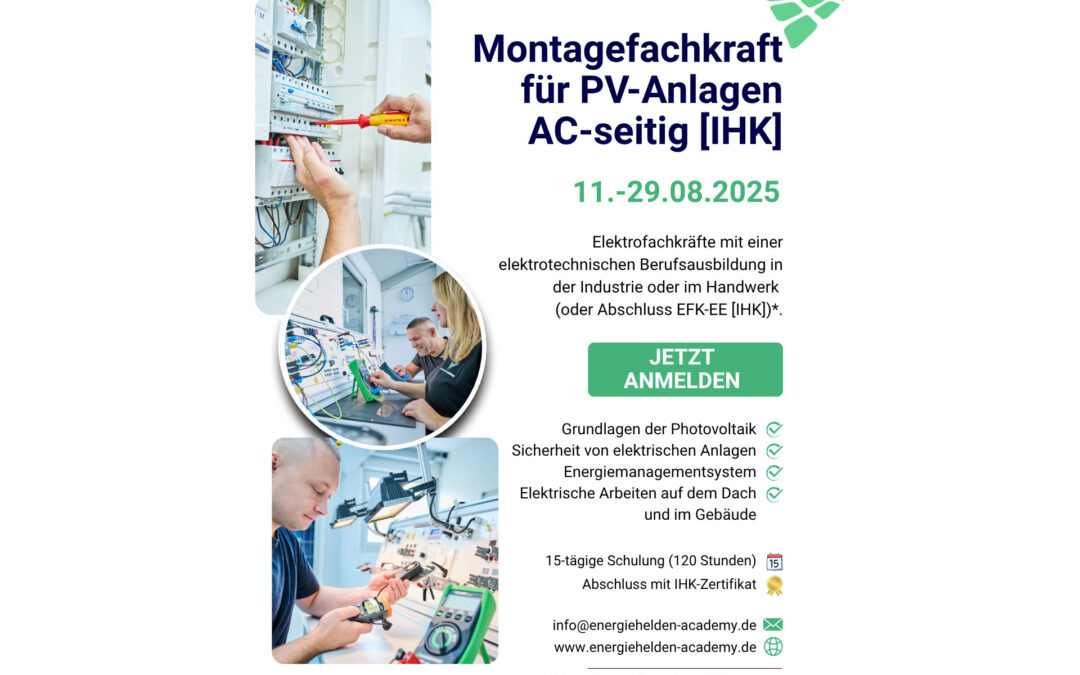 Montagefachkraft für PV-Anlagen – Energiehelden Academy